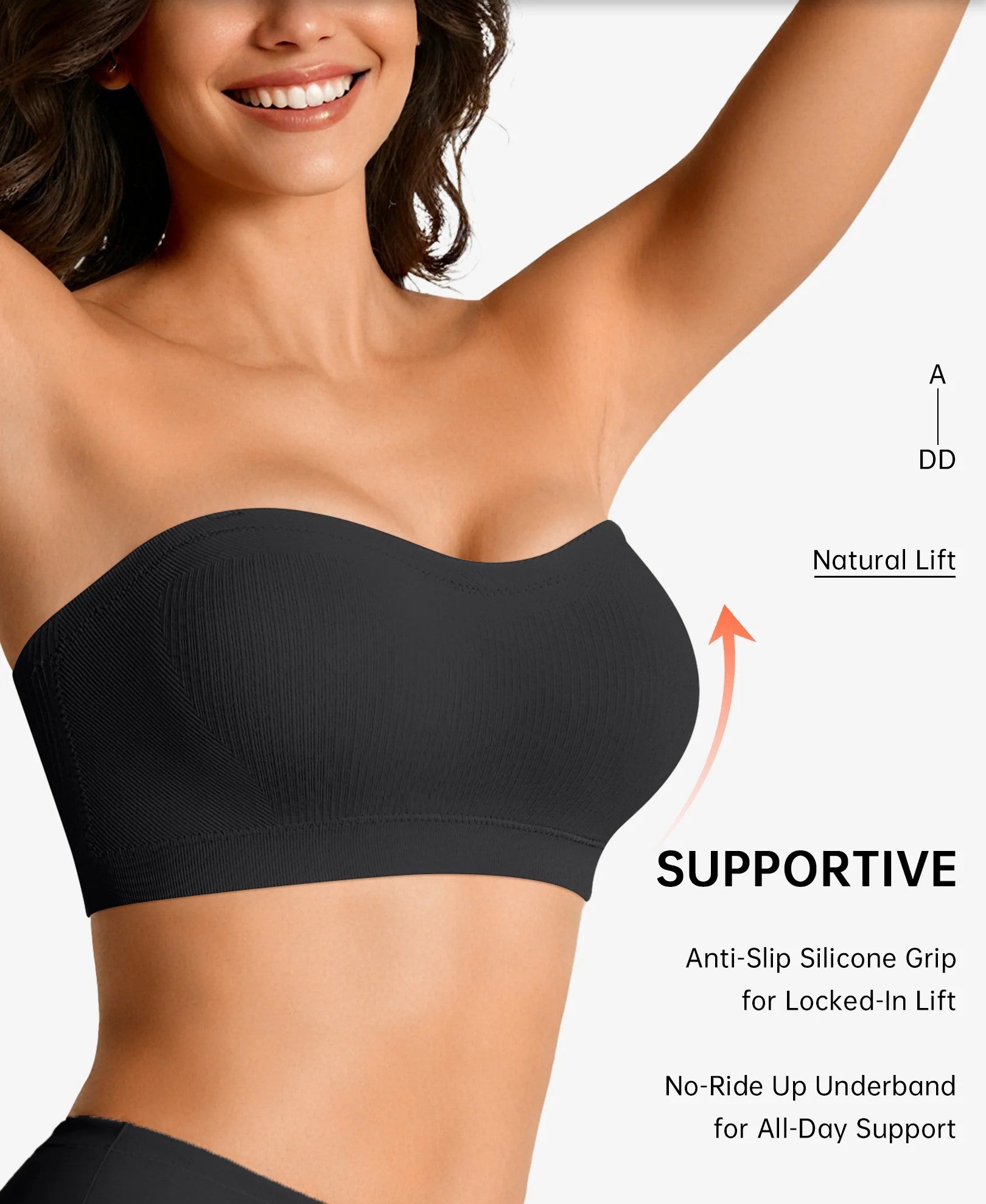 Stay Put Bandeau Bra, Wireless Seamless Comfort