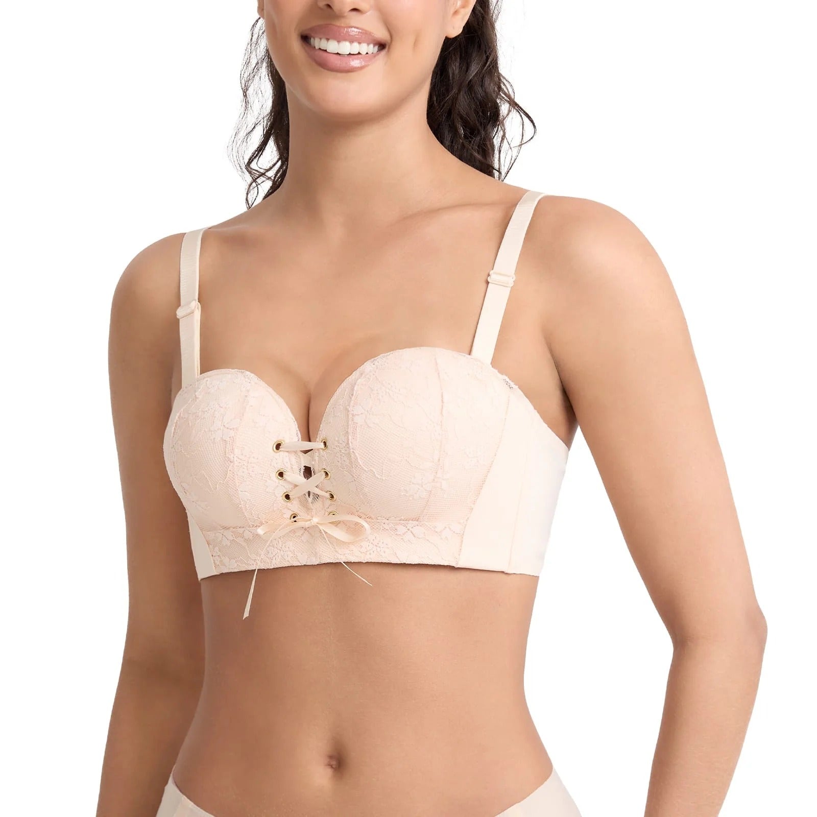 "Add Two Cups" Padded Wireless Plunge Push Up Bra