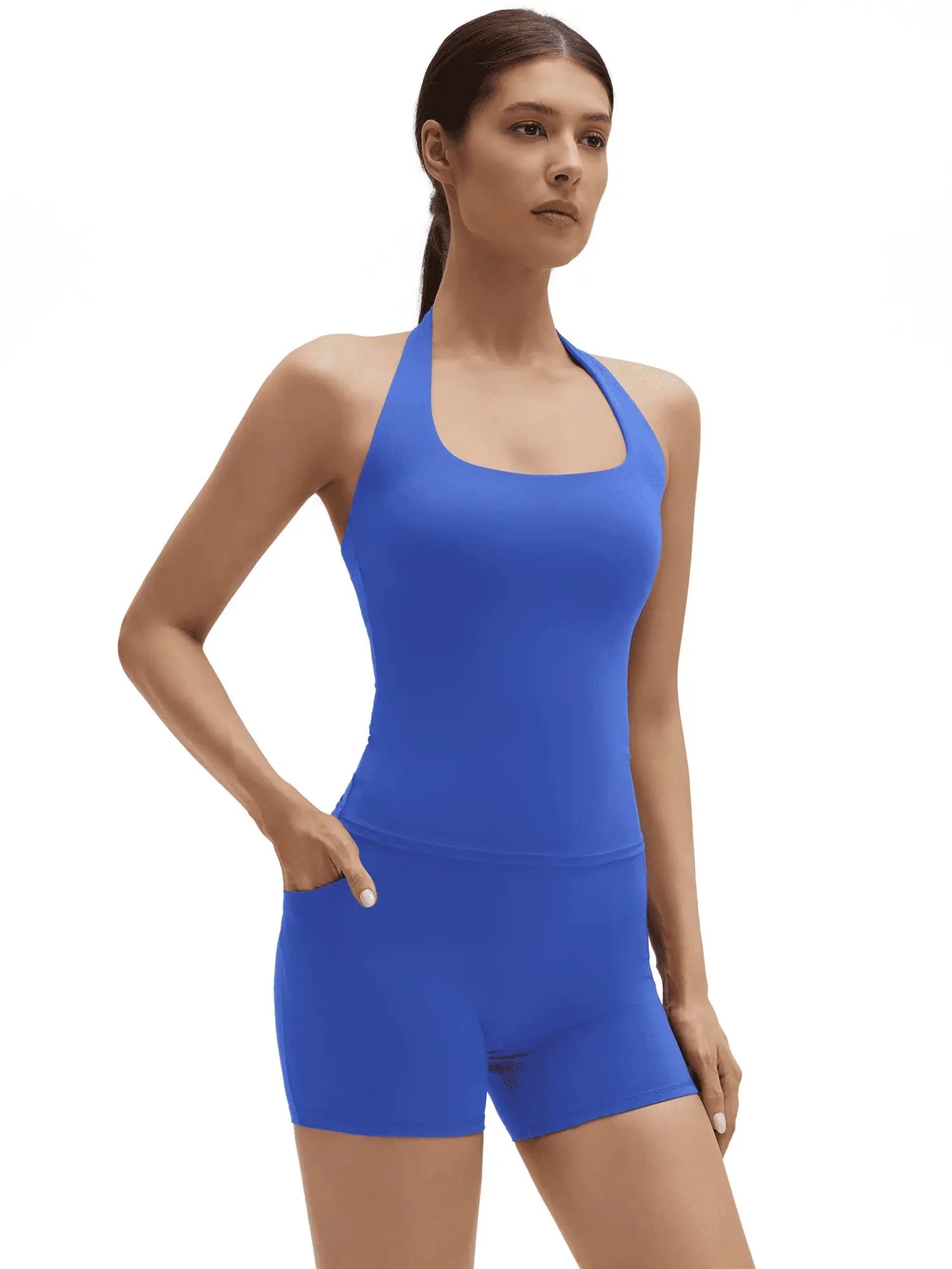Halter Neck High Waisted 2 Piece Workout Sets