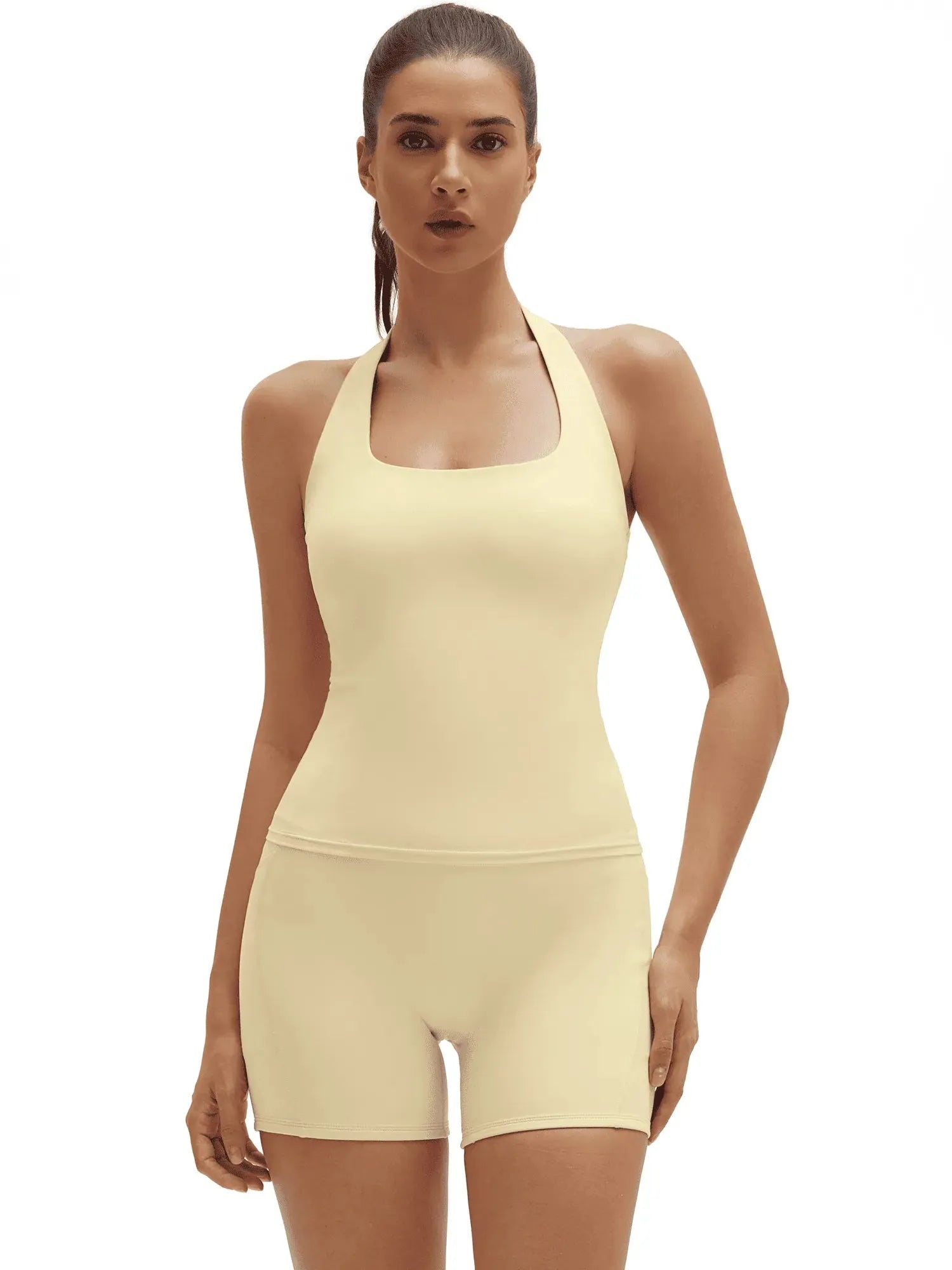 Halter Neck High Waisted 2 Piece Workout Sets