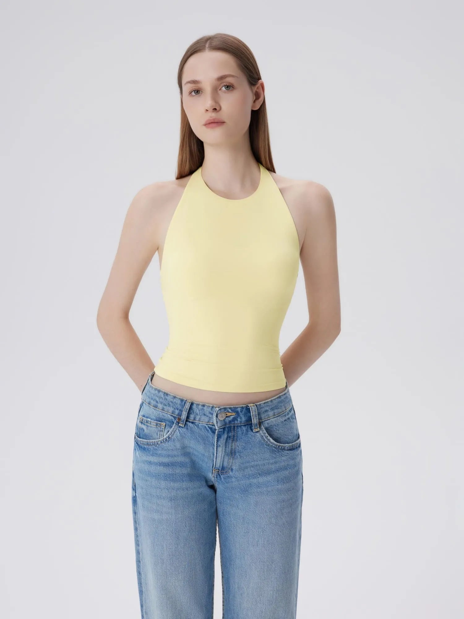 Padded Backless Halter Tank Tops
