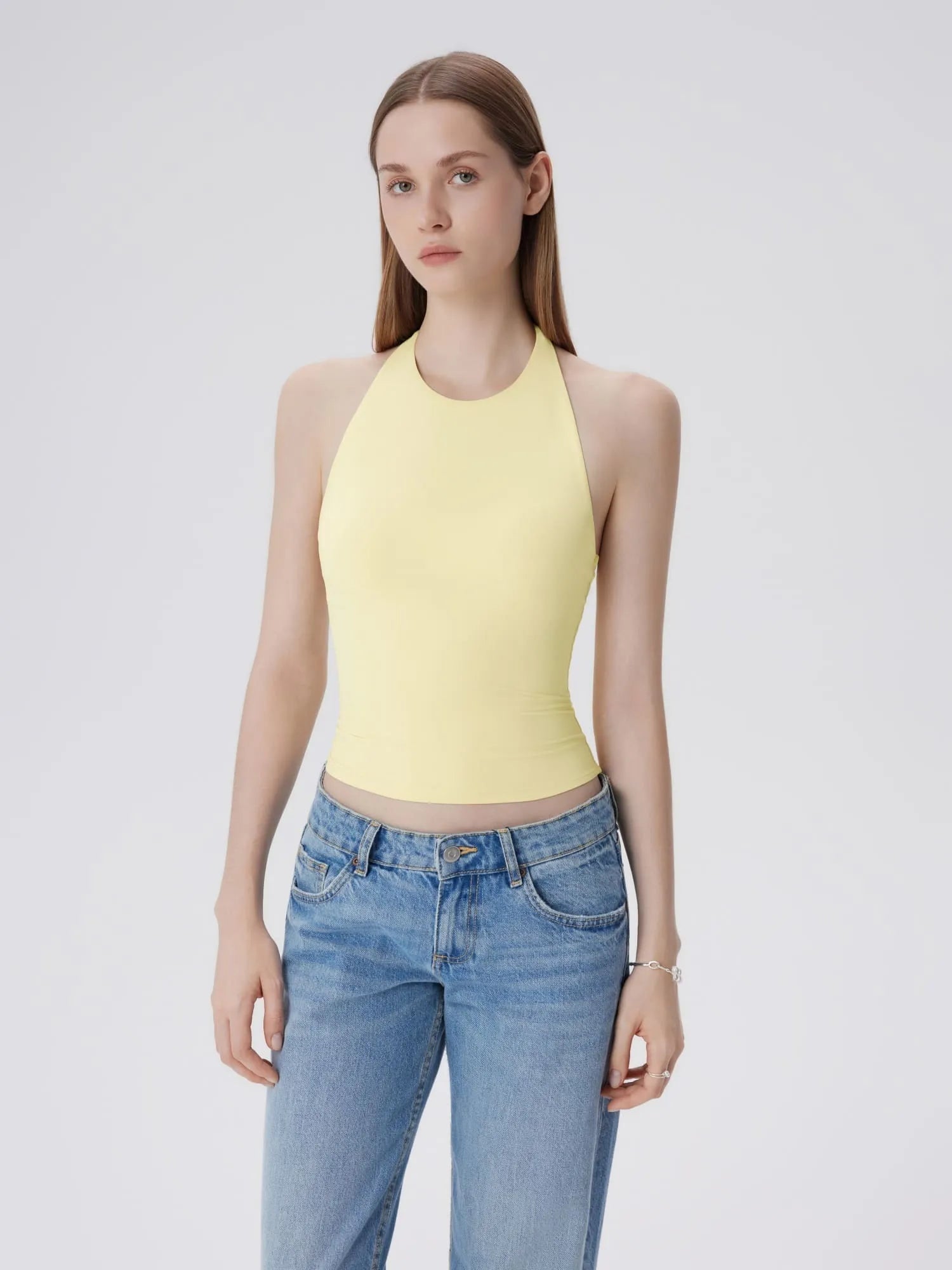 Padded Backless Halter Tank Tops