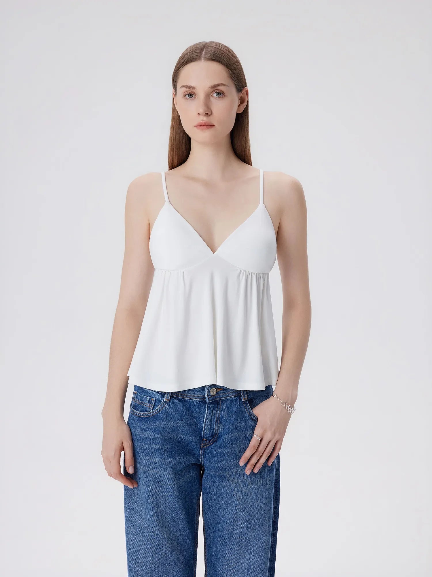 Babydoll Peplum V Neck Tank Tops