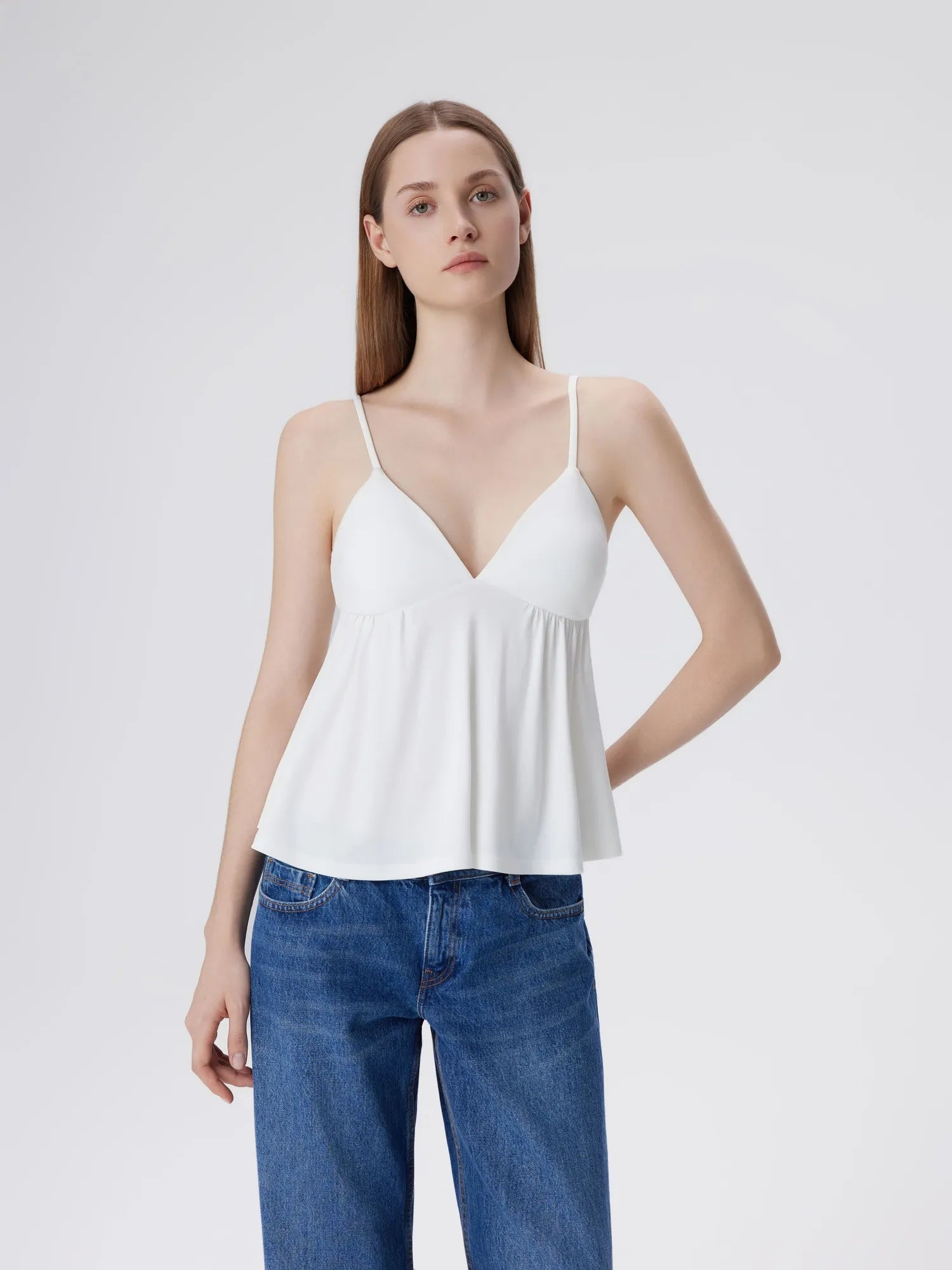 Babydoll Peplum V Neck Tank Tops