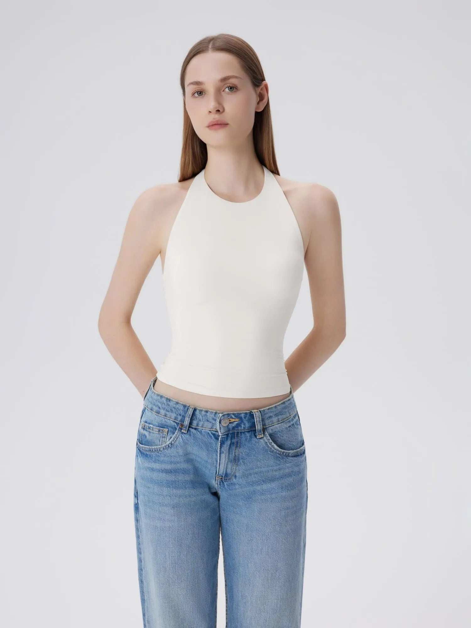 Padded Backless Halter Tank Tops