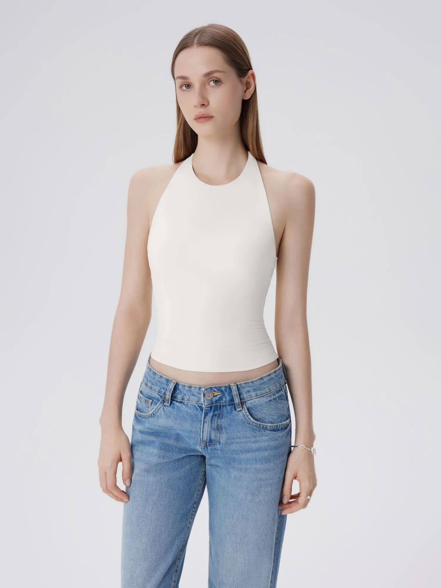 Padded Backless Halter Tank Tops
