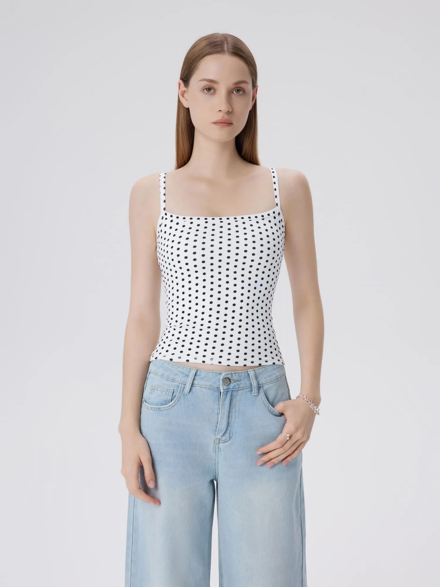Double Line Square Tank Tops