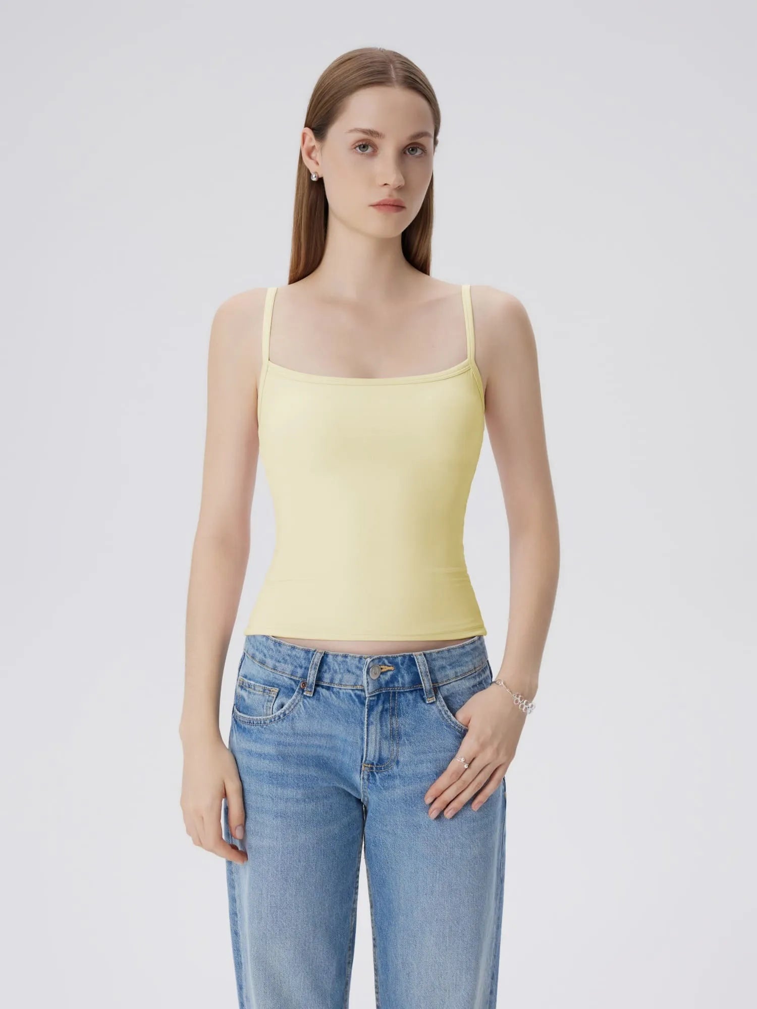 Double Line Square Tank Tops