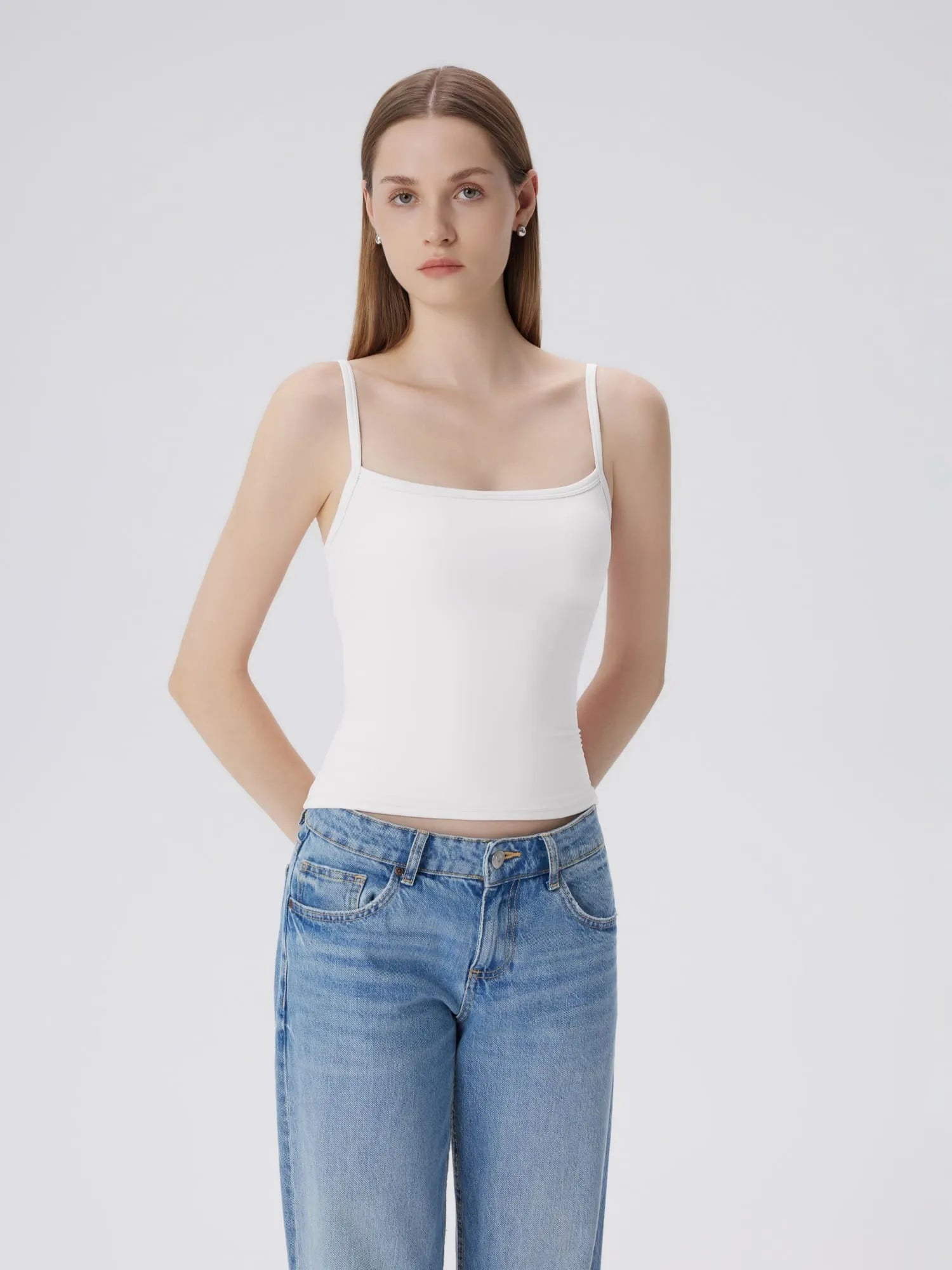 Double Line Square Tank Tops