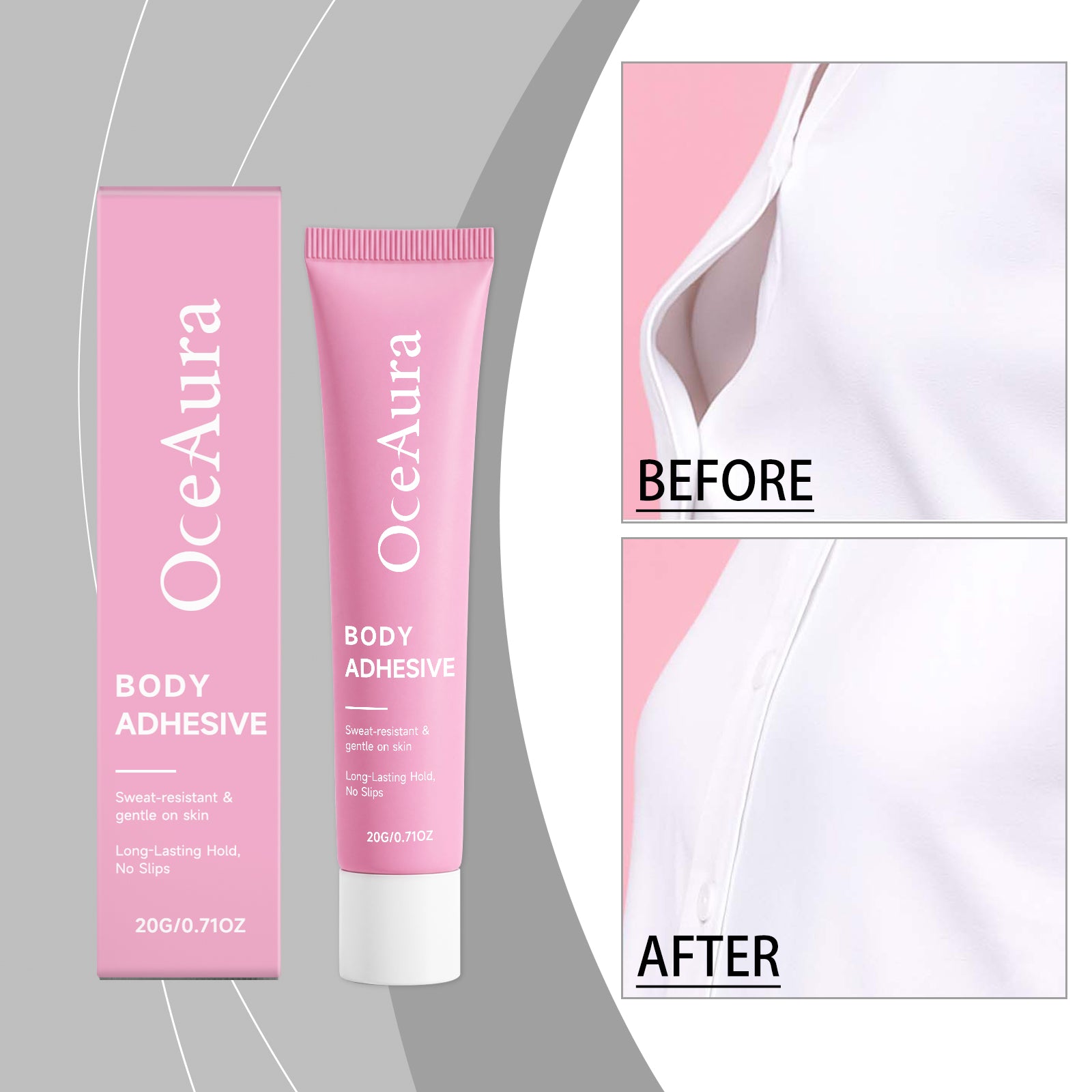 Body Adhesive Glue, Strong Hold, Strong Adhesion, Lightweight, Non-Damaging to Clothes, Easy to Apply, Secure Attachment, Ideal for Clothing Fixing