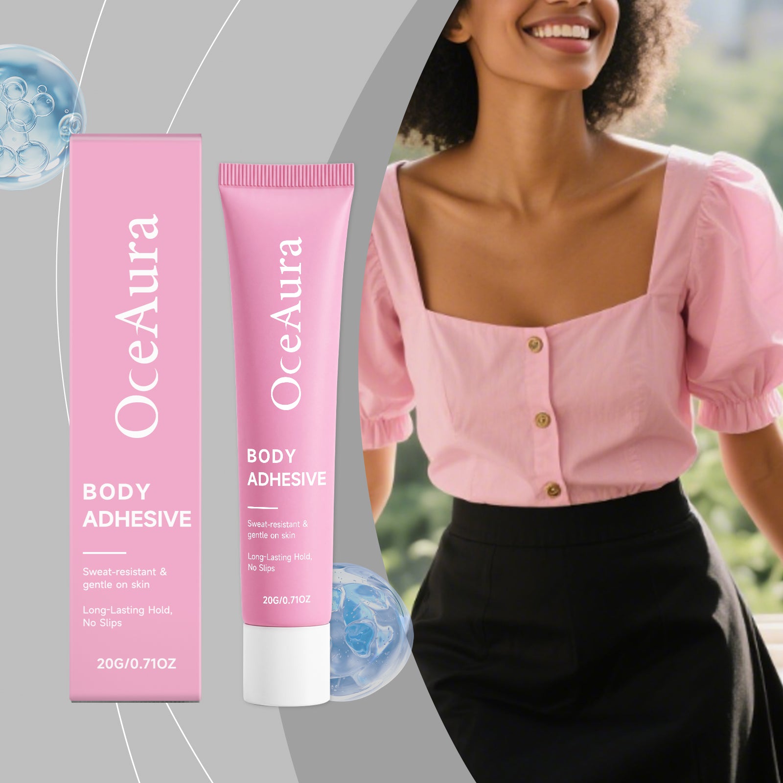Body Adhesive Glue, Strong Hold, Strong Adhesion, Lightweight, Non-Damaging to Clothes, Easy to Apply, Secure Attachment, Ideal for Clothing Fixing