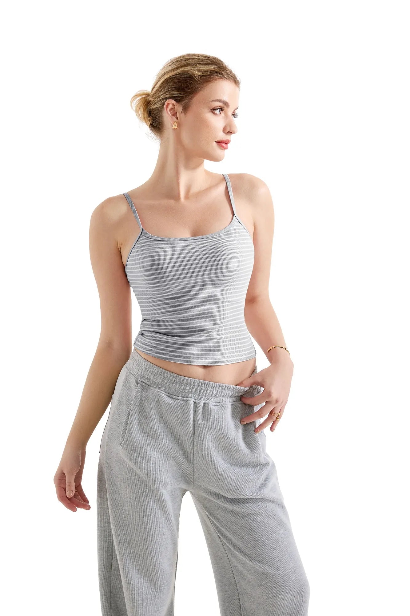 Flash Sales - Cotton Ribbed Stripe Cami Tank Top