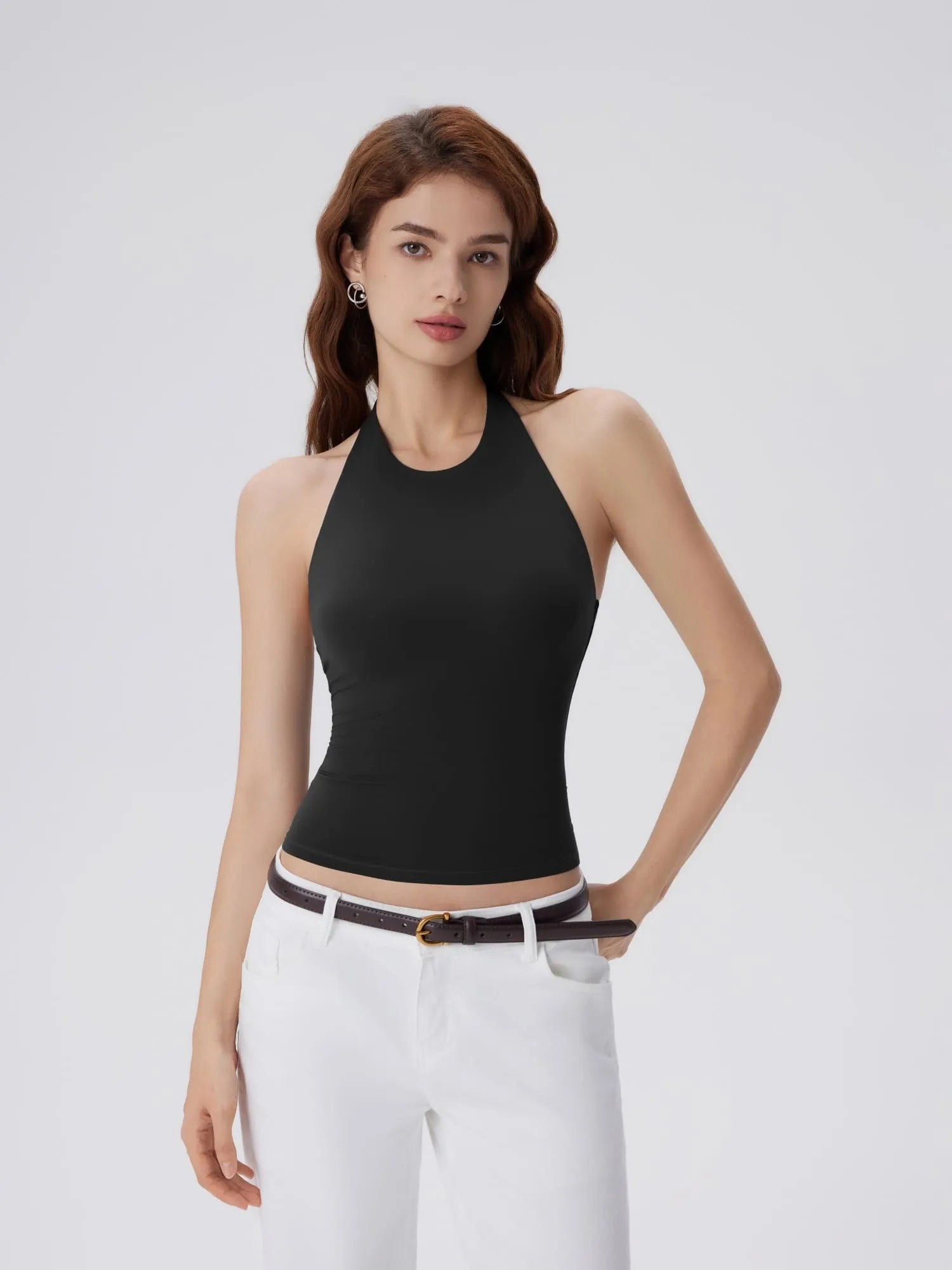 Padded Backless Halter Tank Tops