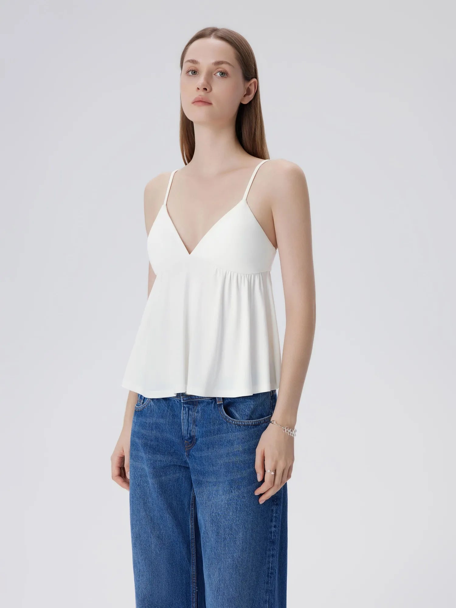 Babydoll Peplum V Neck Tank Tops
