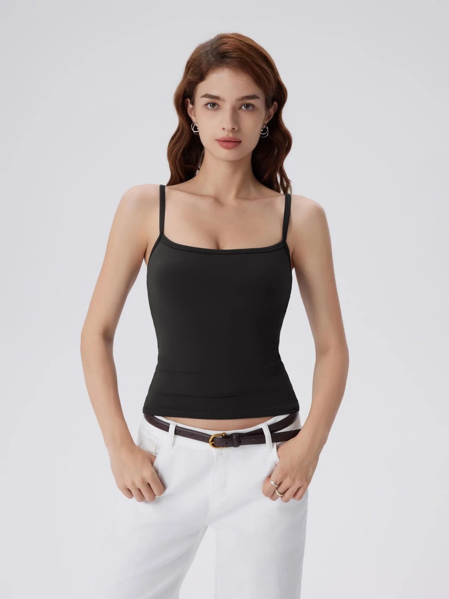 Double Line Square Tank Tops