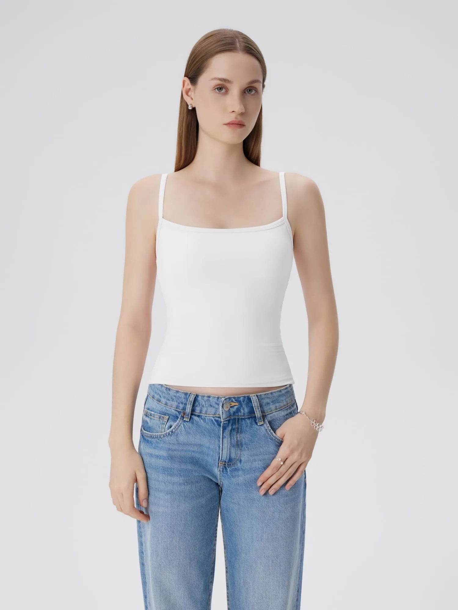 Double Line Square Tank Tops