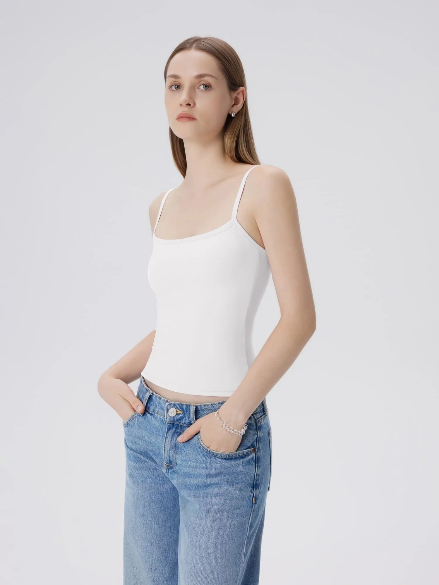 Double Line Square Tank Tops